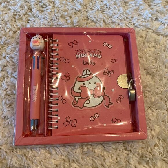 Cute Korean Animal Design Molang Secret Diary Set. Gift. Gifts. Kidcore. Party. - Picture 2 of 5